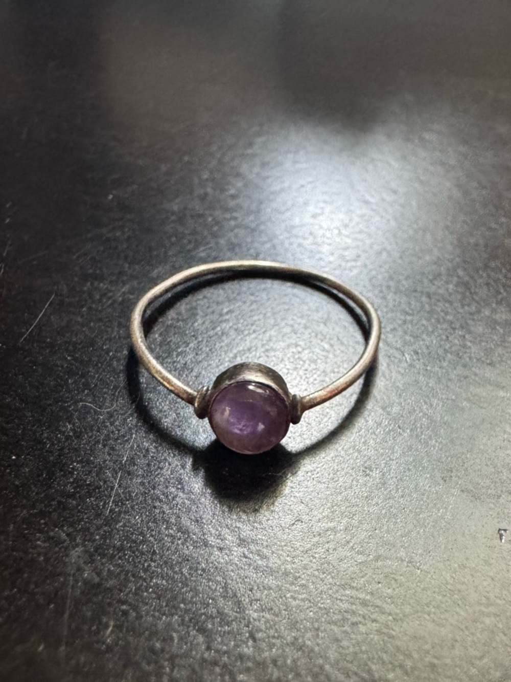 Sterling silver Amethyst Cabochon Sterling Silver Ring - Purple size 6.5
